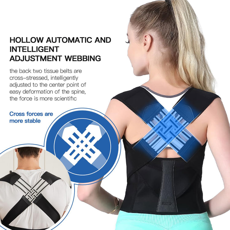 Posture Corrector for Women and Men, Adjustable Shoulder Posture Brace, Back Straightener Posture, Used for Middle and Upper Spine Large