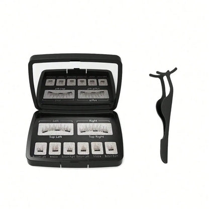 Magnetic Eyelashes Natural Look (No Eyeliner Needed) 3 Magnets Magnets Clusters Double Strips Clip On Easy Reusable (Very Natura