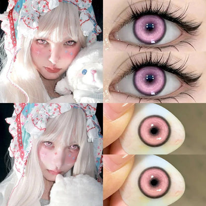 Mill Creek 1Pair Hot Selling Cosplay Color Contact Lenses for Eyes Red Lenses Degree 0 to -8.00 Anime Beauty Pupil Fast Shipping