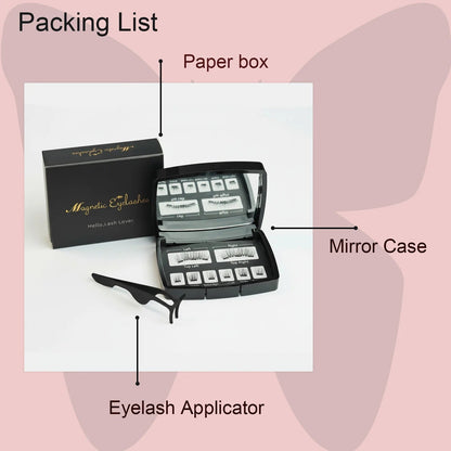 Magnetic Eyelashes Natural Look (No Eyeliner Needed) 3 Magnets Magnets Clusters Double Strips Clip On Easy Reusable (Very Natura