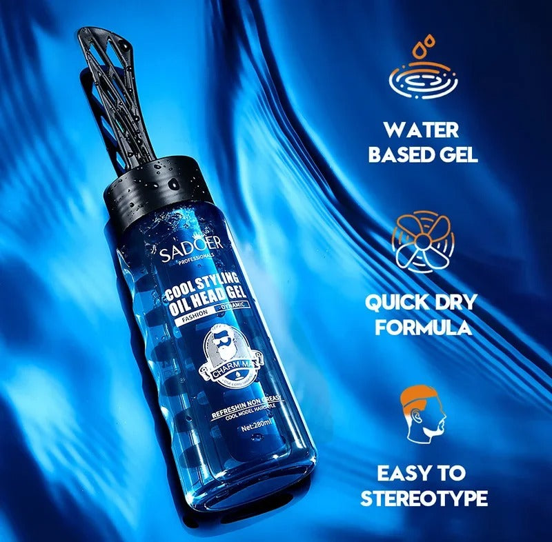 2 in 1 Hair Wax Gel with Wide Tooth Comb Men Long-lasting Fluffy Hair Styling Oil Hair Styling Cream Liquid Fluffy Comb 280ml