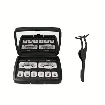 Magnetic Eyelashes Natural Look (No Eyeliner Needed) 3 Magnets Magnets Clusters Double Strips Clip On Easy Reusable (Very Natura