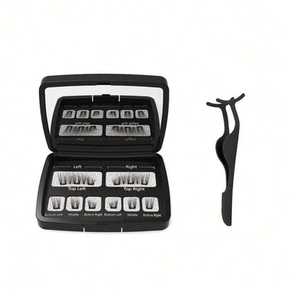 Magnetic Eyelashes Natural Look (No Eyeliner Needed) 3 Magnets Magnets Clusters Double Strips Clip On Easy Reusable (Very Natura